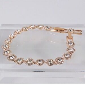 Swarovski Una Angelic Tennis Bracelet Rose Gold Tone Clear Crystal Pave